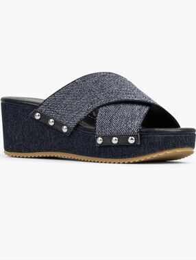 NWOB NeverbWorn Donald Pliner SummerDJ Denim Slides
